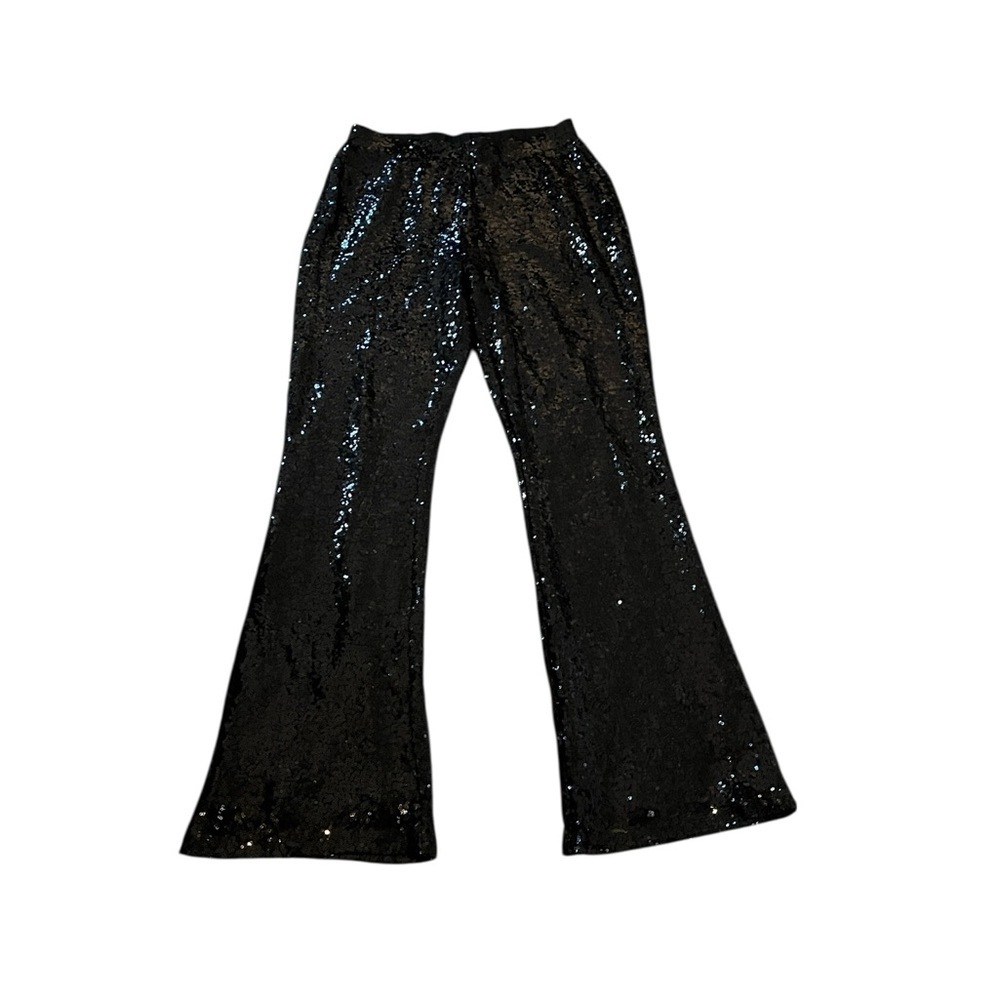 Sincerely Jules Black Sequin Boot-Cut Stretch Pants Size Small